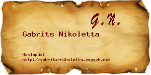 Gabrits Nikoletta névjegykártya